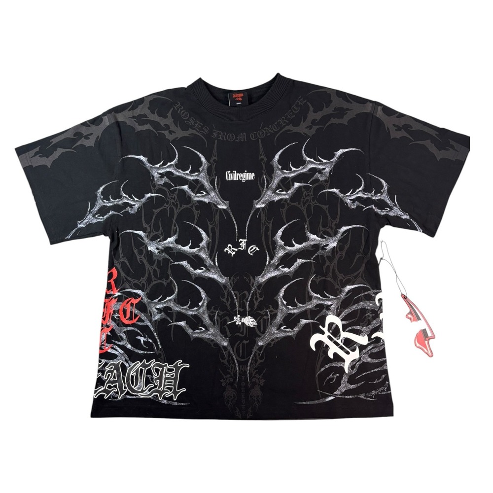Civil Regime x Bleach Zangetsu All Over Print T-Shirt Black Mens Small NWT